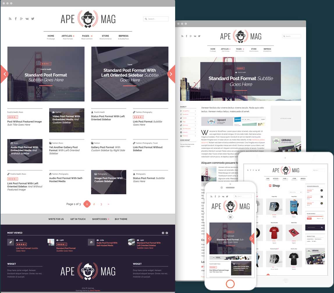 Apemag Stylish magazine with review system