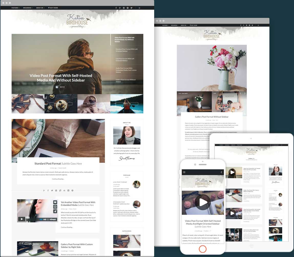BirdHouse a Responsive WordPress Blog Theme