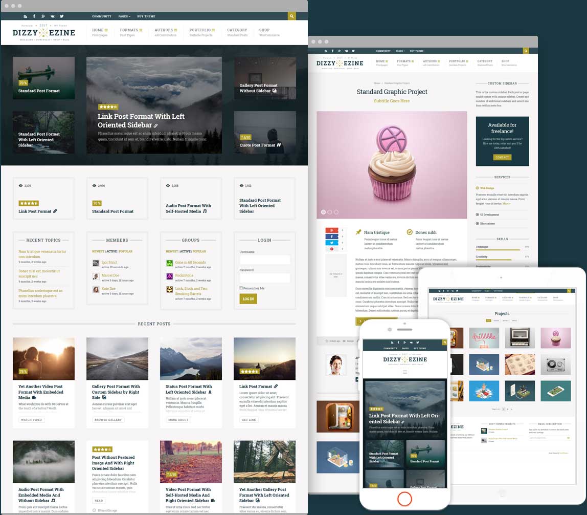 Dizzy Ad & Review ready magazine with portfolio