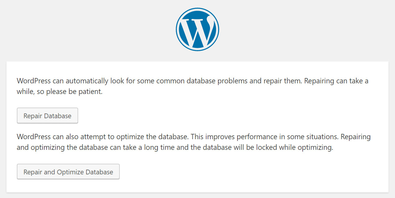 Repair Your WordPress Database