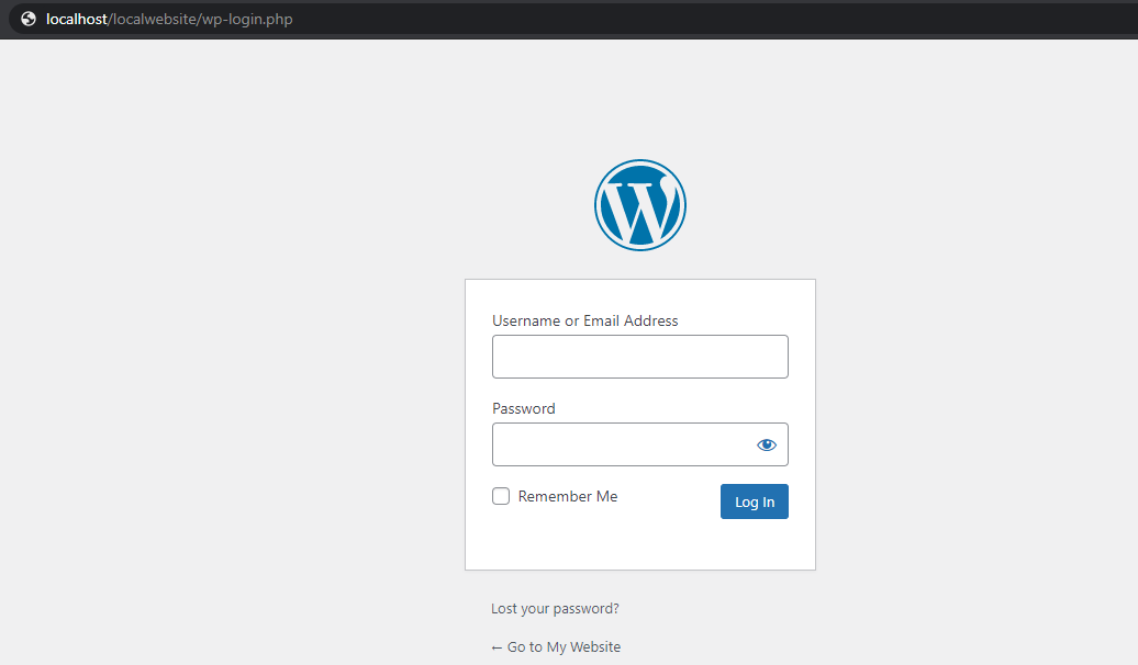 WordPress login page.