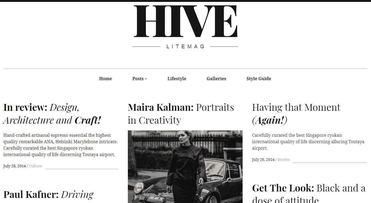 Layout for online magazine